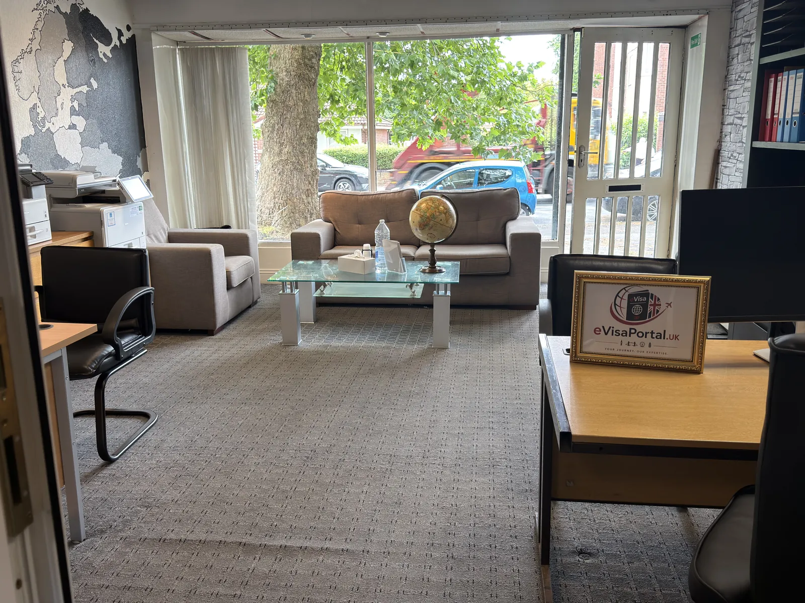 Reception & waiting area — eVisaPortal.uk, Shams Britvisa Lawyers Ltd, Manchester